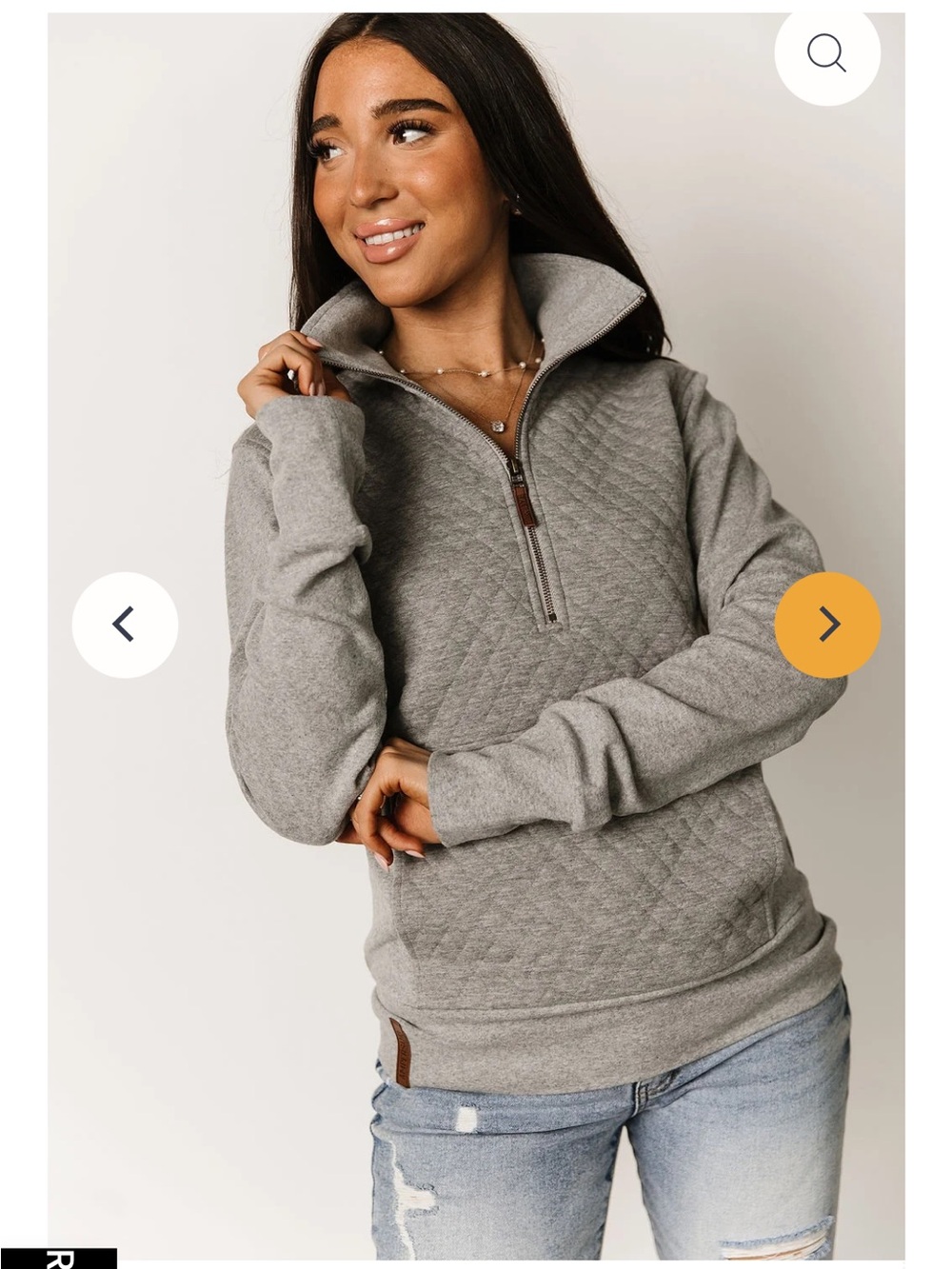 NWT Ampersand Avenue Quilted HalfZip in Charcoal - Picture 2 of 12